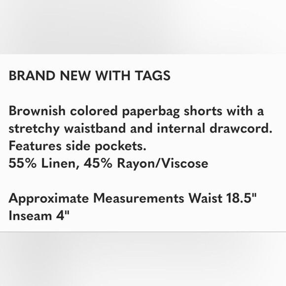 Banana Republic Paper Bag Style Drawstring Waist Shorts Size XL NWT - Picture 5 of 5